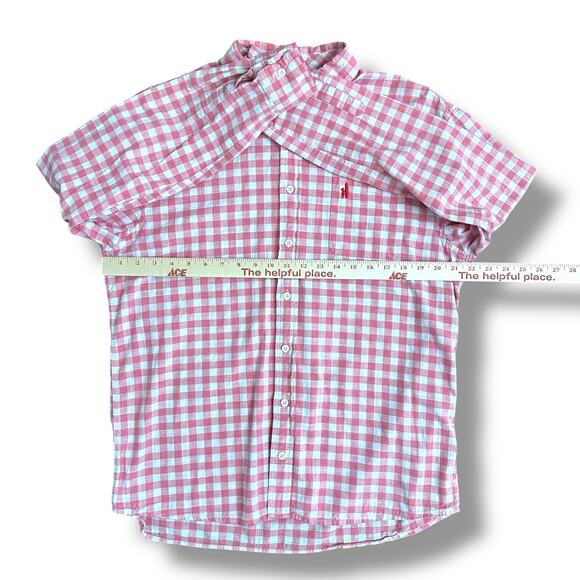 Johnnie-O Hangin’ Out Men’s Large Button Down Shirt Pink White Gingham Casual - Picture 3 of 10